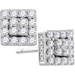 10KT White Gold 0.50CTW DIAMOND FASHION EARRING