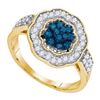 Image 1 : 10K Yellow-gold 0.50CTW BLUE DIAMOND FASHION RING
