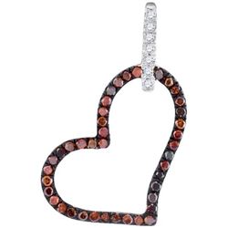 10KT Rose Gold 0.17CTW RED DIAMOND HEART PENDANT