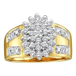 10KT Yellow Gold 0.50CTW DIAMOND CLUSTER RING