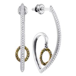 10kt White Gold Womens Round Green Colored Diamond J Ho