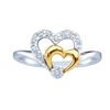 Image 1 : 10KT White Gold Two Tone 0.08CTW DIAMOND HEART LADIES R