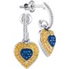 Image 1 : 10KT White Gold 0.33CTW-Diamond MICRO-PAVE HEART EARRIN