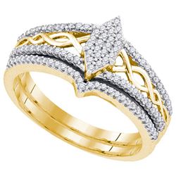 10K Yellow-gold 0.33CTW DIAMOND MIRO-PAVE BRIDAL SET