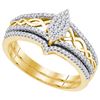 Image 1 : 10K Yellow-gold 0.33CTW DIAMOND MIRO-PAVE BRIDAL SET