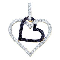 10KT Yellow Gold 0.51CTW DIAMOND HEART PENDANT