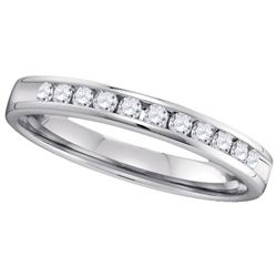 14KT White Gold 0.28CTW ROUND DIAMOND MACHINE SET BAND