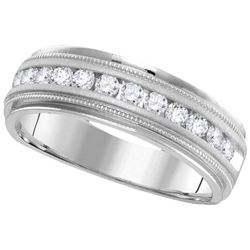 14KT White Gold 0.25CTW-Diamond MENS BAND