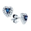 Image 1 : 10KT White Gold 0.21CT BLUE DIAMOND HEART EARRINGS