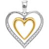 Image 1 : 10kt Two-tone Gold Womens Round Diamond Dangling Nested