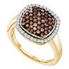 Image 1 : 10KT Yellow Gold 0.95CTW COGNAC DIAMOND FASHION RING