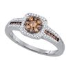 Image 1 : 10KT White Gold 0.50CTW COGNAC DIAMOND FASHOIN RING