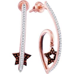 10KT Rose Gold 0.25CTW RED DIAMOND FASHION EARRING