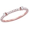 Image 1 : 10kt Rose Gold Womens Round Diamond Single Row Stackabl