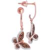 Image 1 : 10KT Rose Gold 0.25CTW RED DIAMOND MIRCO-PAVE EARRINGS