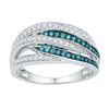 Image 1 : 10KT White Gold 0.42CTW BLUE DIAMOND FASHION BAND