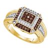 Image 1 : 10KT White Gold 0.50 CTW COGNAC DIAMOND MICRO-PAVE RING