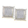 Image 1 : 10K Yellow-gold 0.50CTW DIAMOND MICRO PAVE EARRING