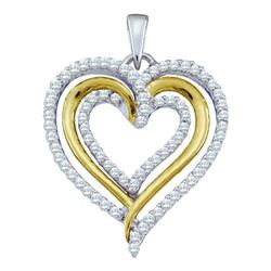 10KT White Gold 0.40CTw DIAMOND HEART PENDANT