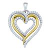 Image 1 : 10KT White Gold 0.40CTw DIAMOND HEART PENDANT