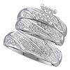Image 1 : 10KT White Gold 0.30CTW DIAMOND CLUSTER TRIO SET