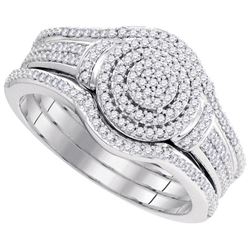 10KT White Gold 0.33CTW DIAMOND MICRO-PAVE BRIDAL SET