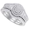 Image 1 : 10KT White Gold 0.33CTW DIAMOND MICRO-PAVE BRIDAL SET