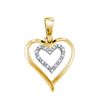Image 1 : 925 Sterling Silver Yellow Two Tone 0.05CT DIAMOND HEAR