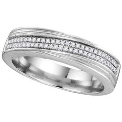 10k White Gold Mens Natural Diamond Wedding Anniversary
