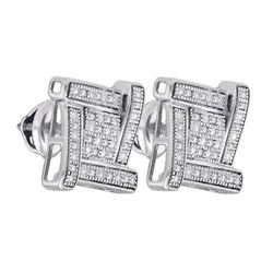 925 Sterling Silver White 0.14CTW DIAMOND MICRO-PAVE EA
