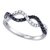 Image 1 : 10K White-gold 0.49CTW BLACK DIAMOND FASHIOIN RING