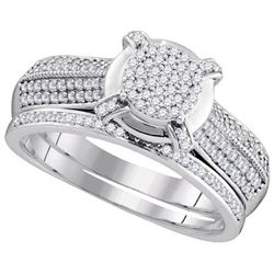 10KT White Gold 0.50CTW DIAMOND MICRO-PAVE BRIDAL RING