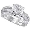 Image 1 : 10KT White Gold 0.50CTW DIAMOND MICRO-PAVE BRIDAL RING