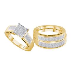 925 Sterling Silver Yellow 0.60CTW DIAMOND MICRO PAVE T