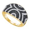 Image 1 : 10K Yellow-gold 0.50CTW BLACK DIAMOND FASHION RING
