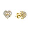 Image 1 : 10KT Yellow Gold 0.10CTW DIAMOND HEART EARRINGS