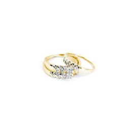 14KT Yellow Gold 0.10CTW DIAMOND CLUSTER TRIO SET