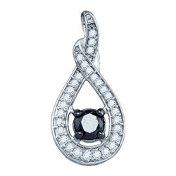 10KT White Gold 1.00 CTW BLACK DIAMOND FASHION PENDANT