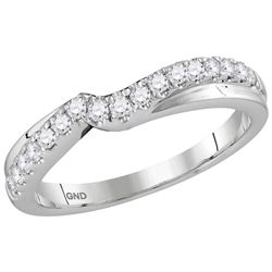 14kt White Gold Womens Round Diamond Contour Enhancer W
