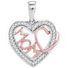 Image 1 : 10KT White Gold Two Tone 0.10CTW-Diamond HEART PENDANT