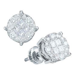 14KT White Gold 0.25CT DIAMOND SOLIEL EARRINGS