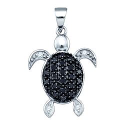 10KT White Gold 0.32CT DIAMOND TORTOISE PENDNAT