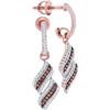 Image 1 : 10KT Rose Gold 0.33CTW RED DIAMOND MIRCO-PAVE EARRINGS