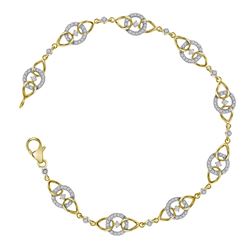 Ladies 10K Yellow Gold Genuine Diamond Fashion Link Des