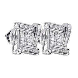 925 Sterling Silver White 0.14CTW DIAMOND MICRO-PAVE EA