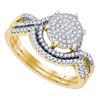 Image 1 : 10K Yellow-gold 0.40CT DIAMOND MICRO PAVE RING