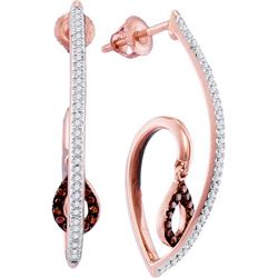 10KT Rose Gold 0.25CTW RED DIAMOND FASHION EARRING