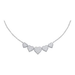 10KT White Gold 0.35CTW DIAMOND HEART NECKLACE
