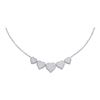 Image 1 : 10KT White Gold 0.35CTW DIAMOND HEART NECKLACE