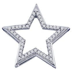 10KT White Gold 0.15CTW DIAMOND STAR PENDANT